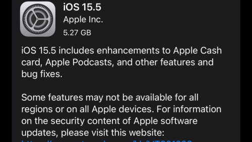 iOS15.5准正式版推送达5.27GB，升级内容有这些