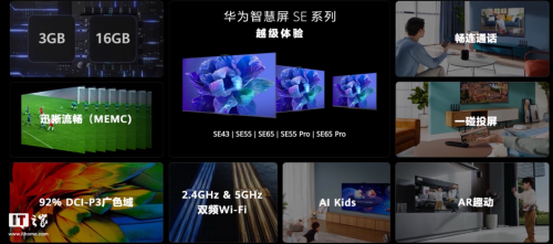华为新款智慧屏 SE 系列发布：43-65 英寸，3GB+16GB，1699 元起