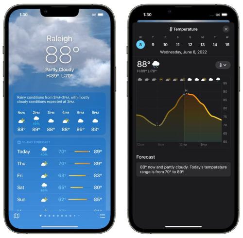 苹果iOS 16全新天气App体验