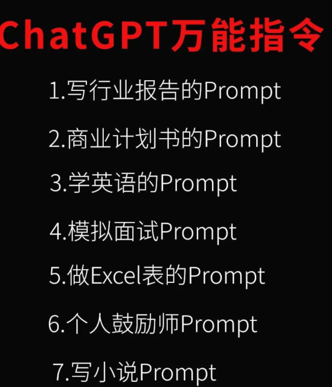 ChatGPT用法，口令命令大全